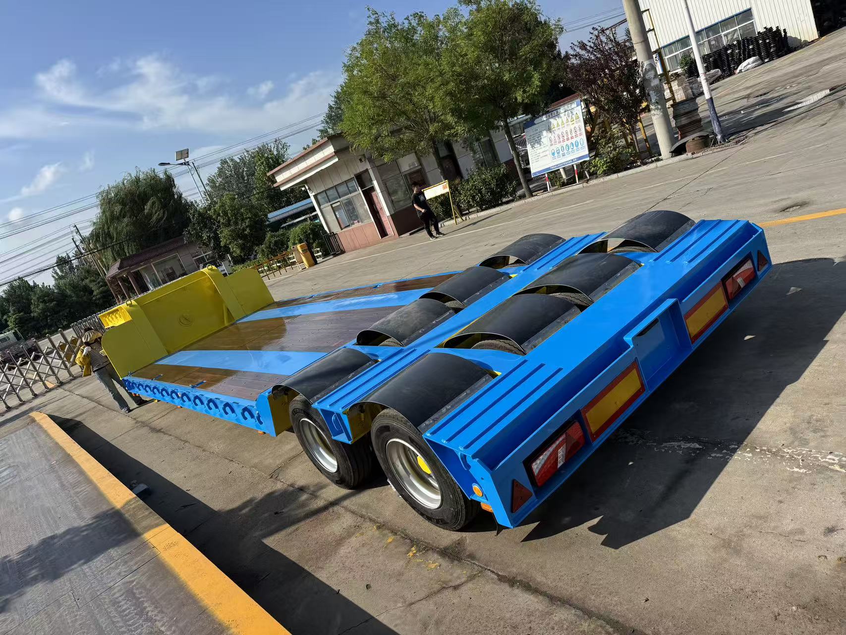 Lowboy Trailer with Wooden Deck